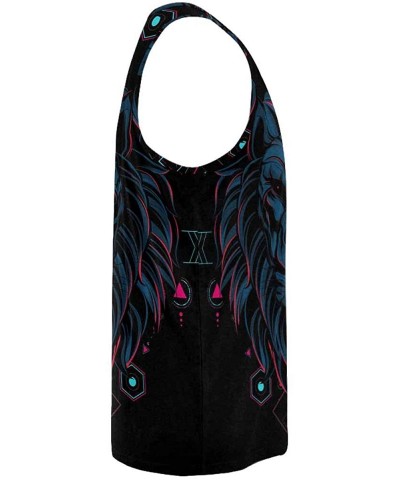 Men's Muscle Gym Workout Training Sleeveless Tank Top The Evil Eyes of Eagle Owl - Multi4 - CE19DW8QGRO $45.06 Undershirts