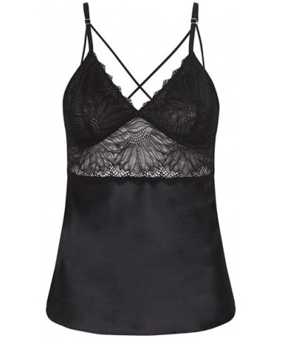 Women's Lace Camisole - Cami w/Adjustable Straps - Ladies Sexy Lingerie - Black - CF18Q8T369D $23.08 Camisoles & Tanks