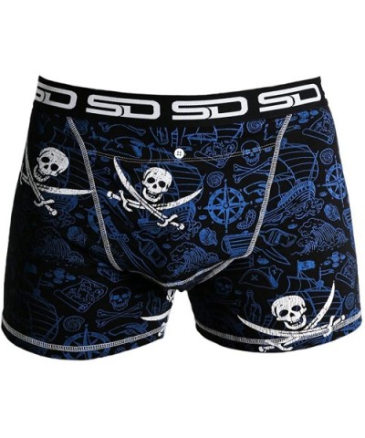 Men's Stash Boxer Brief Shorts - Pickpocket Proof Travel Secret Pocket Underwear - Pirate - C31882SNYY6 $36.40 Boxer Briefs