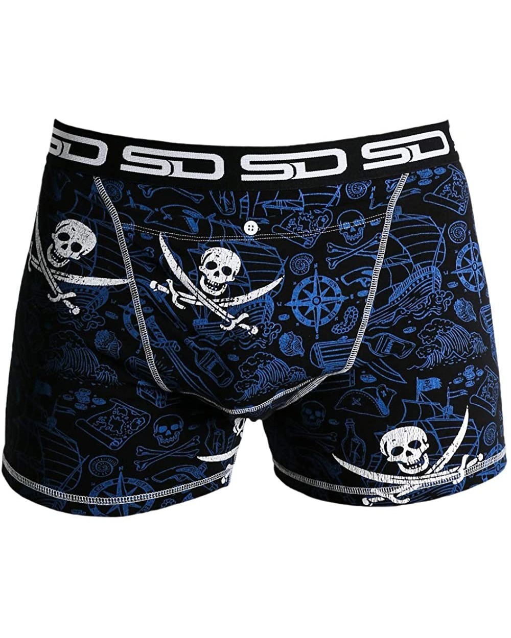 Men's Stash Boxer Brief Shorts - Pickpocket Proof Travel Secret Pocket Underwear - Pirate - C31882SNYY6 $36.40 Boxer Briefs