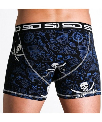 Men's Stash Boxer Brief Shorts - Pickpocket Proof Travel Secret Pocket Underwear - Pirate - C31882SNYY6 $36.40 Boxer Briefs