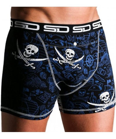 Men's Stash Boxer Brief Shorts - Pickpocket Proof Travel Secret Pocket Underwear - Pirate - C31882SNYY6 $36.40 Boxer Briefs