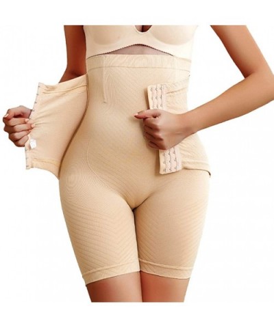 Women Shapewear Tummy Control Shorts Waist Trainer High-Waist Panty Mid-Thigh Body Shaper Buckle - Beige - CD194R7GE7H $26.41...