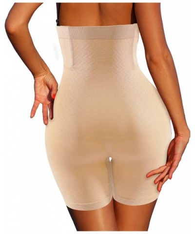 Women Shapewear Tummy Control Shorts Waist Trainer High-Waist Panty Mid-Thigh Body Shaper Buckle - Beige - CD194R7GE7H $26.41...