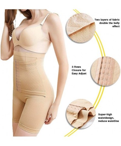 Women Shapewear Tummy Control Shorts Waist Trainer High-Waist Panty Mid-Thigh Body Shaper Buckle - Beige - CD194R7GE7H $26.41...