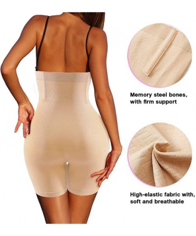 Women Shapewear Tummy Control Shorts Waist Trainer High-Waist Panty Mid-Thigh Body Shaper Buckle - Beige - CD194R7GE7H $26.41...