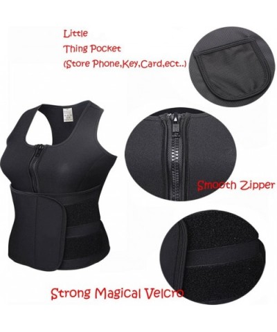 Women Sport Sauna Suit Tank Top Waist Trimmer Shirt Vest Tummy Fat Burner with Adjustable Waist Trainer Belt Body Shapers Sli...