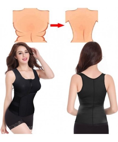 Women Sport Sauna Suit Tank Top Waist Trimmer Shirt Vest Tummy Fat Burner with Adjustable Waist Trainer Belt Body Shapers Sli...