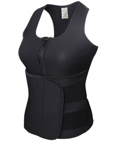 Women Sport Sauna Suit Tank Top Waist Trimmer Shirt Vest Tummy Fat Burner with Adjustable Waist Trainer Belt Body Shapers Sli...