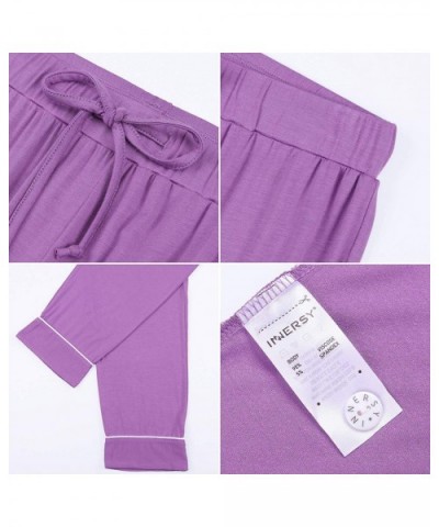 Women's Pajamas Set Long Sleeve Sleepwear Button Down Nightwear Soft Pj Lounge Sets - Purple - CQ18WY28DXO $48.70 Sets