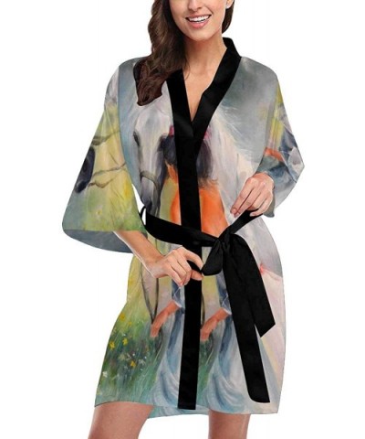 Custom Paris Eiffel Tower Women Kimono Robes Beach Cover Up for Parties Wedding (XS-2XL) - Multi 5 - CK194S4L2YY $76.69 Robes