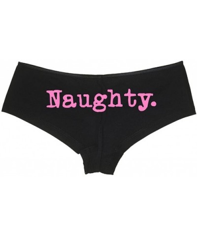 Women's Naughty Girl Booty Bad Hot Sexy Boyshort - Black/Pink - CS11UPIOFGT $21.91 Panties