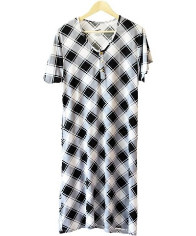 House Dress or Sleep Dress - Checked - CC18CIYC5K3 $70.17 Nightgowns & Sleepshirts