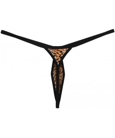 Men Micro G-String Sexy Leopard Pouch Thong Underwear Extreme Mini Border T-Back - 3pcs - C918GAWUO8O $29.93 G-Strings & Thongs