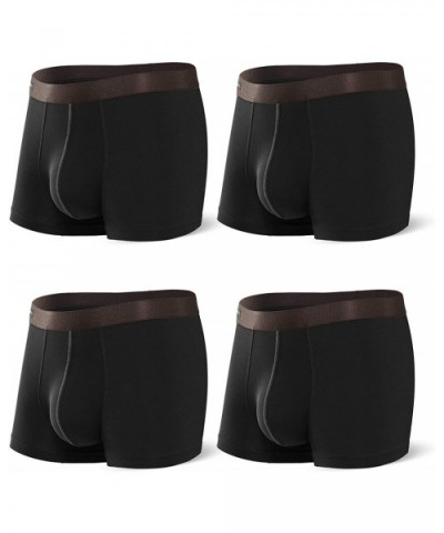 Men's Underwear Breathable Boxer Briefs Bamboo Rayon Trunks in 3 or 4 Pack - Black - 2.5" in 4 Pack - No Fly - C112D651ZS3 $5...