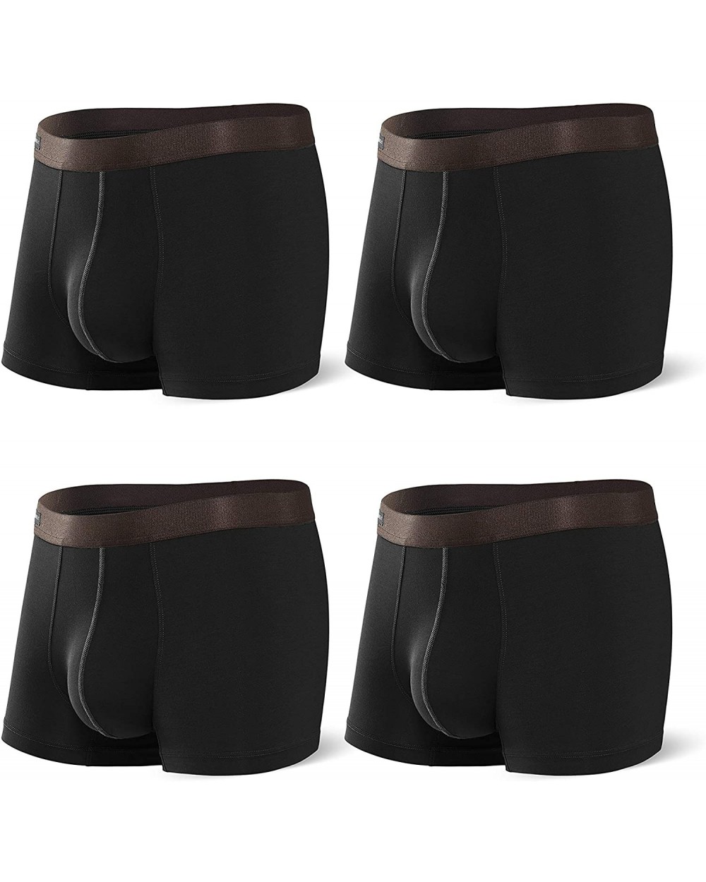 Men's Underwear Breathable Boxer Briefs Bamboo Rayon Trunks in 3 or 4 Pack - Black - 2.5" in 4 Pack - No Fly - C112D651ZS3 $5...