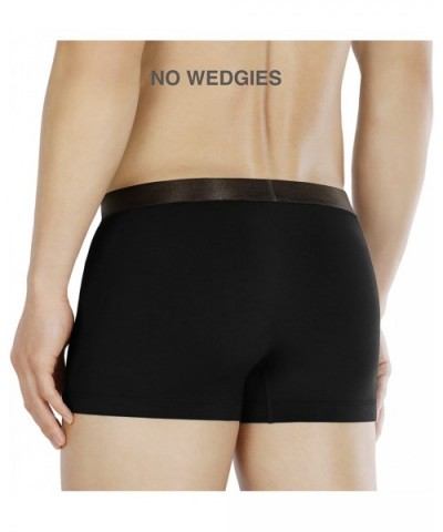 Men's Underwear Breathable Boxer Briefs Bamboo Rayon Trunks in 3 or 4 Pack - Black - 2.5" in 4 Pack - No Fly - C112D651ZS3 $5...