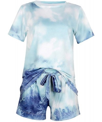 Women's 2 Piece Pajamas Set - Tie Dye Green - C519CKMGQOD $36.97 Sets