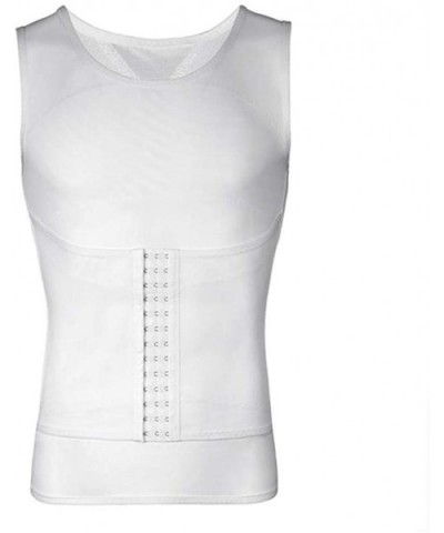 Men Slimming Body Shaper Belly Control Shapewear Underwear Corset Waist Trainer Girdle Shirt - White - CL197U3X9LY $51.16 Sha...