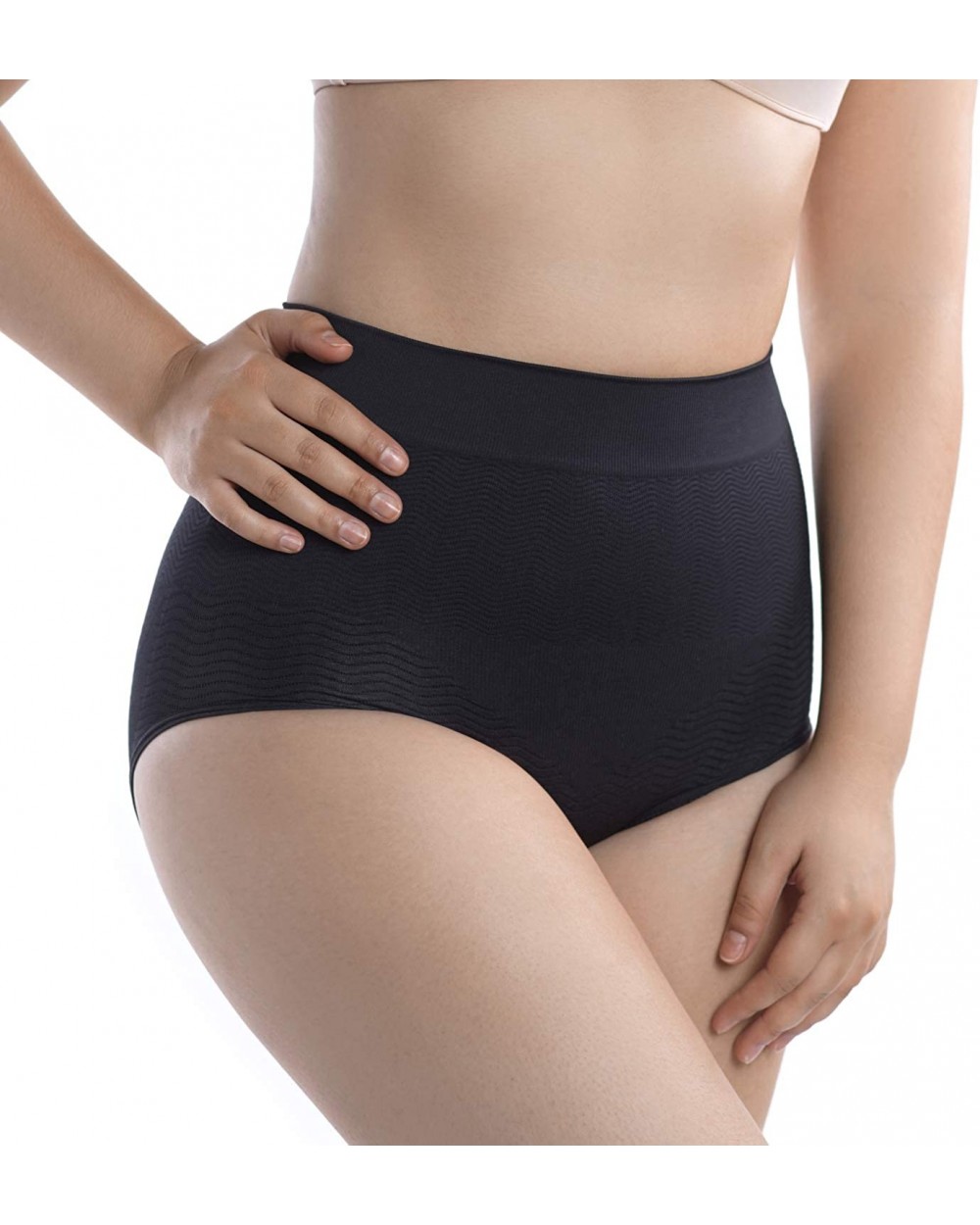 Womens Shapewear Control Panties High Waisted Tummy Control Briefs Thong Panty Underwear - Black - CZ12JBVOI5X $17.41 Shapewear