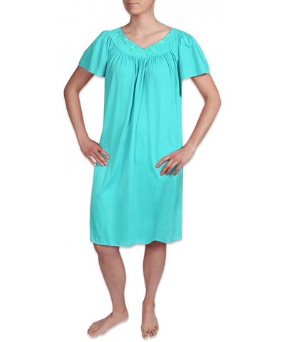 Women's Nightgown - Mid Aqua - CI120OQFVAT $51.88 Nightgowns & Sleepshirts