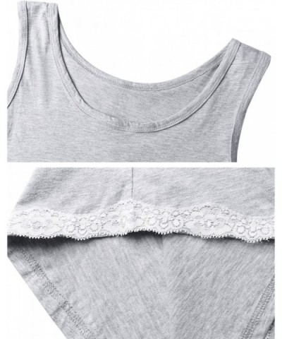 Women's Sleepwear Shorts Sets Tank Top Bottom Pajama Cami Nightgowns - Gray - CB18E9RDHMN $29.77 Sets