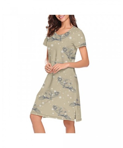 Women's Girls Crazy Nightgowns Nightdress Short Sleeve Sleepwear Cute Sleepdress - Hand Drawn Silhouettes - C2192YL897K $49.5...