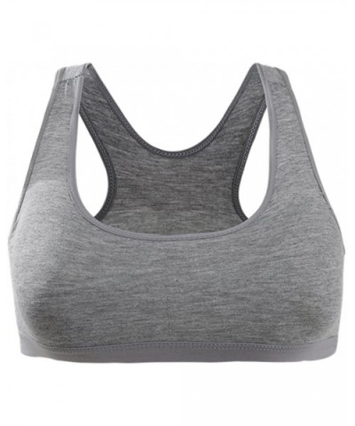 Pullover Cotton Wire Free Racerback Removable Pads Comfortable Bra - Gray - C3182OGLHKI $16.78 Bras