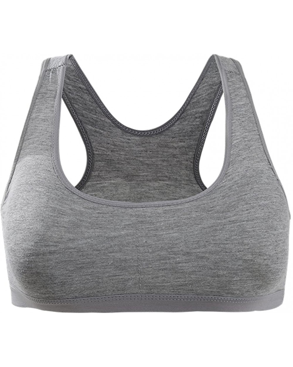 Pullover Cotton Wire Free Racerback Removable Pads Comfortable Bra - Gray - C3182OGLHKI $16.78 Bras