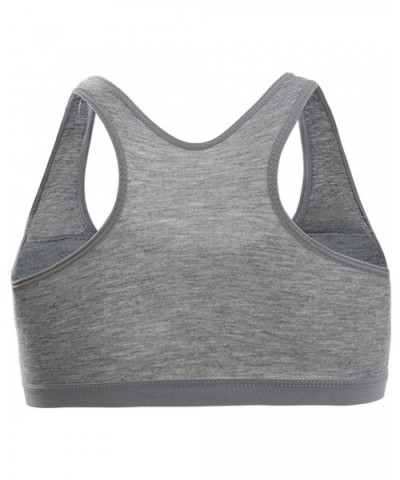 Pullover Cotton Wire Free Racerback Removable Pads Comfortable Bra - Gray - C3182OGLHKI $16.78 Bras