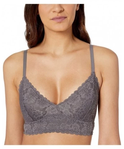 Women's Lightly Lined Padded Bralette - Rabbit - CY18Q840IH6 $24.52 Bras