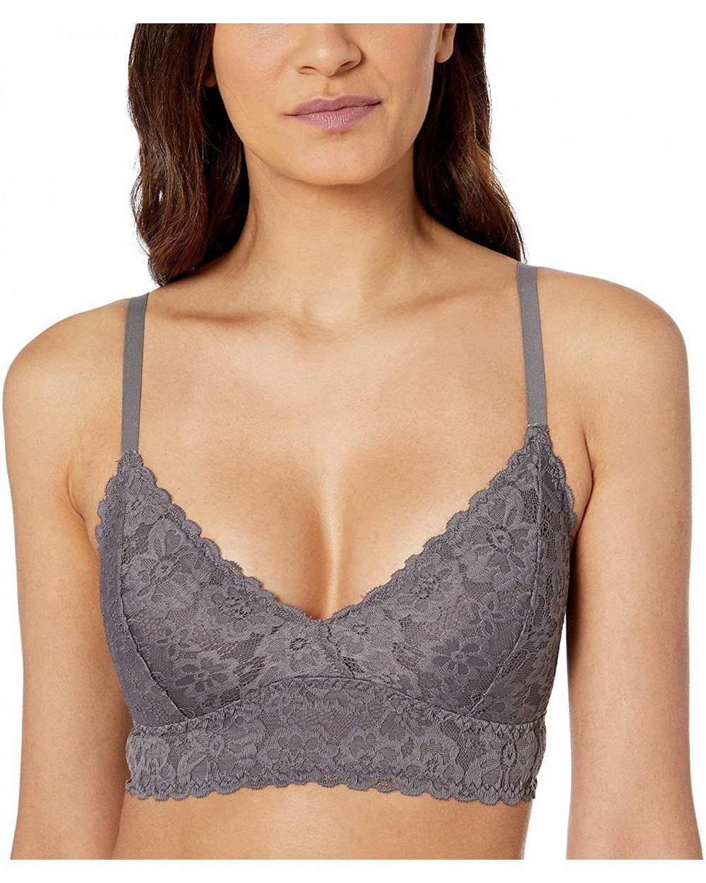 Women's Lightly Lined Padded Bralette - Rabbit - CY18Q840IH6 $24.52 Bras