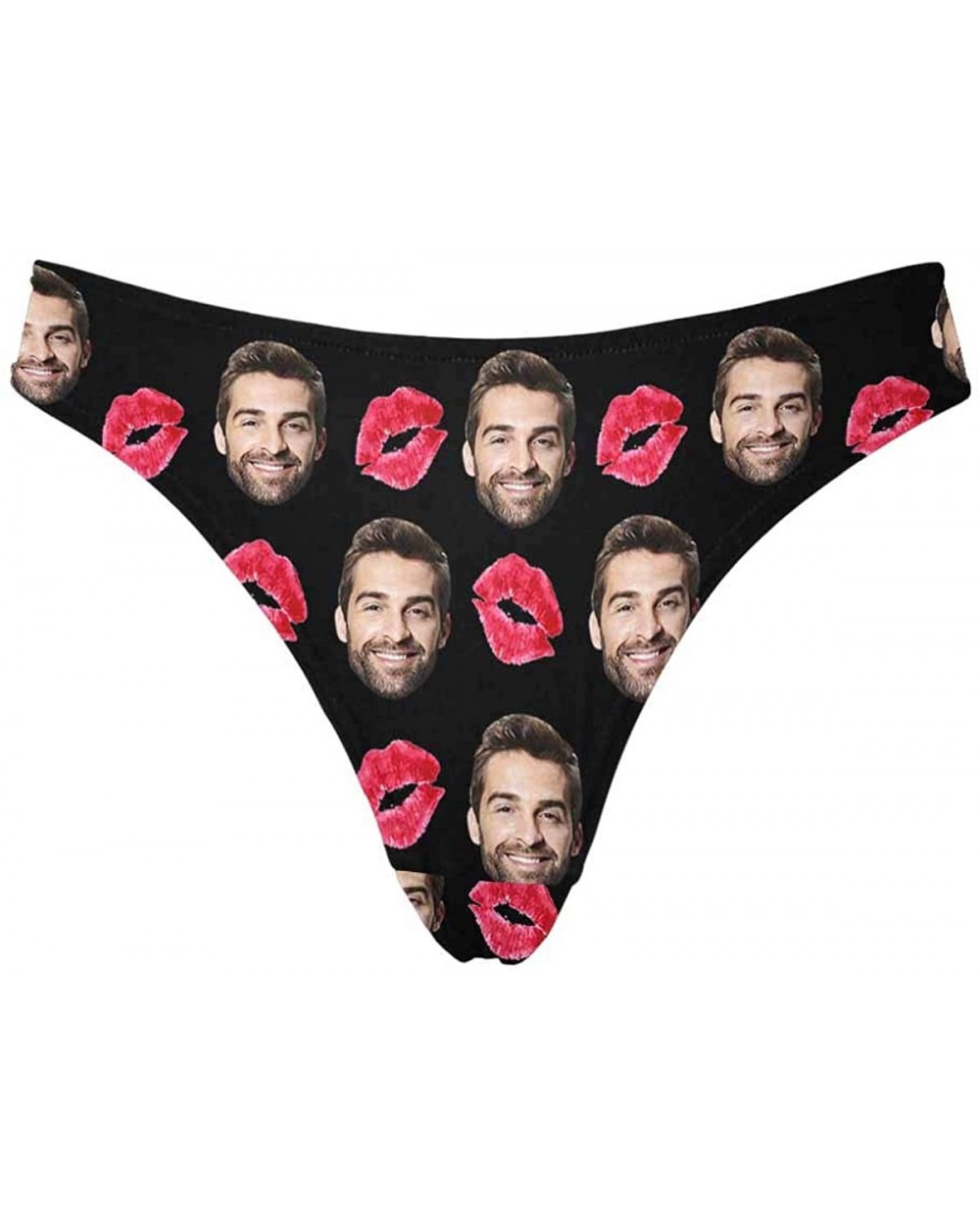 Custom Red Lip Kiss Funny Face Photo Women's Thong Underpants Briefs(XS-XXXL) - Multi 02 - CB18XHKT86N $39.35 Panties