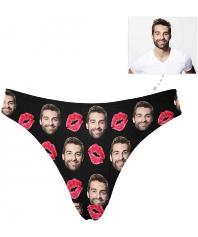 Custom Red Lip Kiss Funny Face Photo Women's Thong Underpants Briefs(XS-XXXL) - Multi 02 - CB18XHKT86N $39.35 Panties