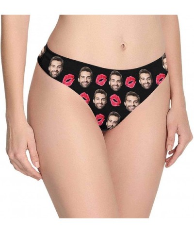 Custom Red Lip Kiss Funny Face Photo Women's Thong Underpants Briefs(XS-XXXL) - Multi 02 - CB18XHKT86N $39.35 Panties