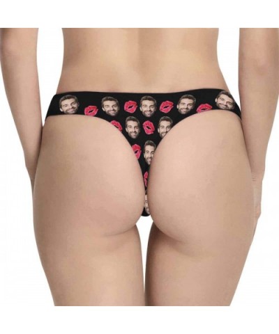 Custom Red Lip Kiss Funny Face Photo Women's Thong Underpants Briefs(XS-XXXL) - Multi 02 - CB18XHKT86N $39.35 Panties