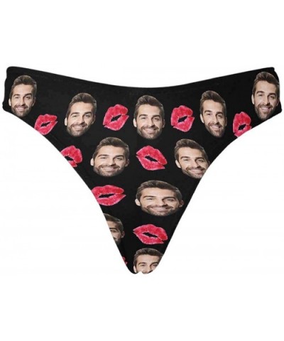 Custom Red Lip Kiss Funny Face Photo Women's Thong Underpants Briefs(XS-XXXL) - Multi 02 - CB18XHKT86N $39.35 Panties