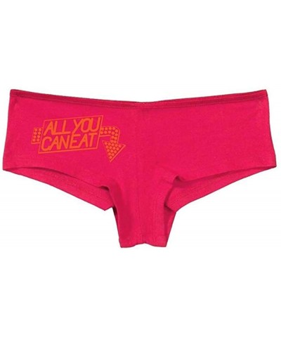 Women's All You Can Eat Hot Booty Fun Sexy Boyshort Fuchsia Pink - Fuchsia Pink/Orange - CT11UPI0GET $21.28 Panties