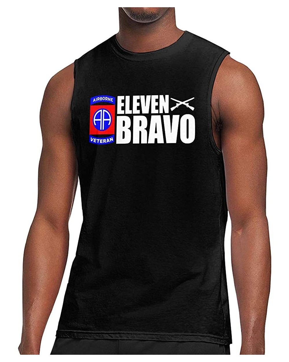 US Army Veteran 82nd Airborne 11 Bravo Veteran Men's Tank Top Shirt Bodybuilding Vest Vest Tank Sleeveless T Shirt - Black - ...