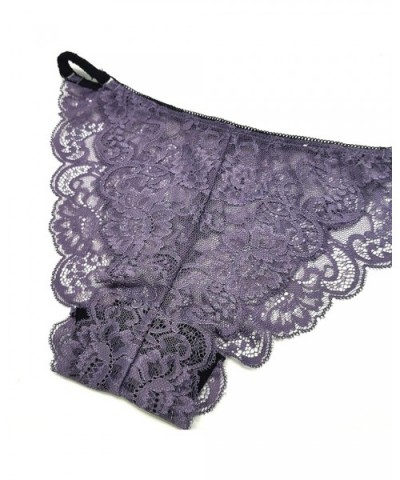 Women Lace Unlined Bra Sexy Non-Padded Underwire Bra and Panty 2 Piece Set - Purple - CD18ULSTZ8Q $35.73 Bras