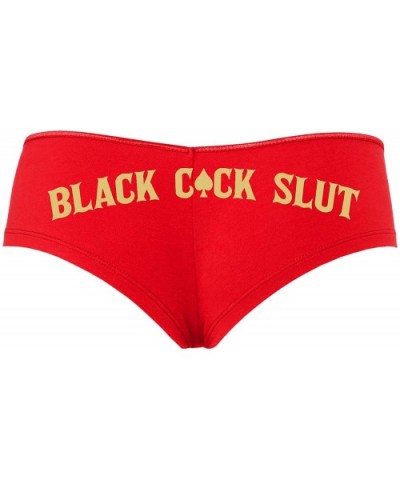 Black Cock Slut QofS Queen of Spades Red Panties Plus Size - Sand - CF18SX3C34L $21.85 Panties