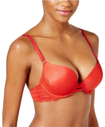 Super Boost Geometric-Lace Push Up Bra Ribbon Red 36A - CR18CZI26OA $19.66 Bras