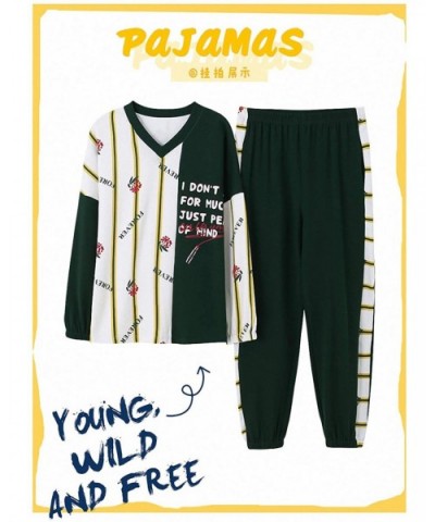 Pajama Women's Autumn Cotton Long Sleeve 2 pcs Fresh Students Home Clothes Womens Set - 10 - C7197QU3U64 $63.12 Nightgowns & ...