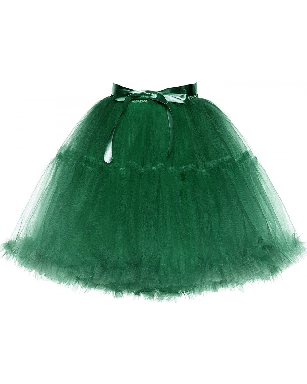 Women's Short Skirt Tulle Petticoat Slip Trimming Hem Separate Sash 5 Sizes - Green - C418C053EYX $34.33 Slips