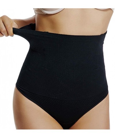 High Waist Thong Shaper Body Brief Control Panty Seamless Shapewear for Women Tummy Control - Black - CK18SCUUHCI $28.25 Shap...