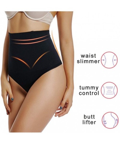 High Waist Thong Shaper Body Brief Control Panty Seamless Shapewear for Women Tummy Control - Black - CK18SCUUHCI $28.25 Shap...