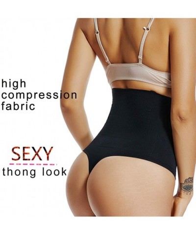 High Waist Thong Shaper Body Brief Control Panty Seamless Shapewear for Women Tummy Control - Black - CK18SCUUHCI $28.25 Shap...