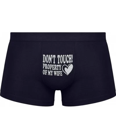 Cool Boxer Briefs | Don't Touch! Property of My Wife | Innovative Gift. Birthday Present. Novelty Item. - Black - CV182LZNMT4...