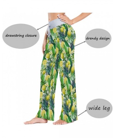 Branch of Fresh Citrus Lemon White Flowers Women's Pajama Pants Lounge Sleep Wear - Multi - C019C9HMSIM $38.14 Bottoms