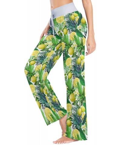 Branch of Fresh Citrus Lemon White Flowers Women's Pajama Pants Lounge Sleep Wear - Multi - C019C9HMSIM $38.14 Bottoms